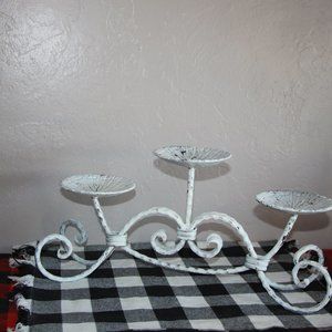 aged metal candle holder